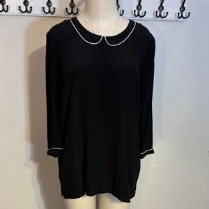 Eric Bompard silk blouse with Peter Pan collar detail size XXL